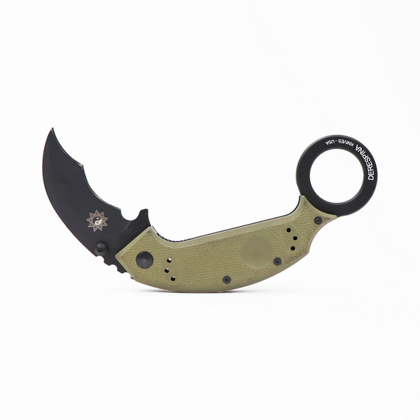 Fox 590OD Derespina Chiroptera Karambit Olive Green Handle
