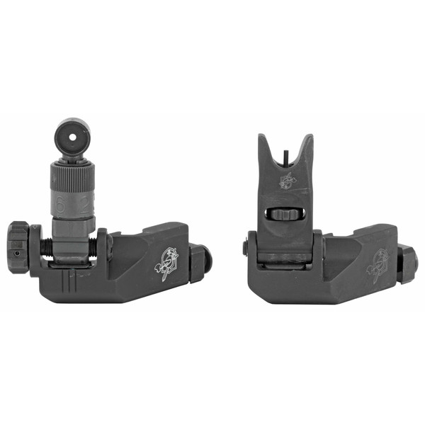 Knights Armament Company, 45 Degree Offset Folding Sight Set, Fits Picatinny, Clamp Mount, 600 Meter Micro Rear and Micro Front, Black Finish