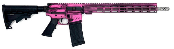 GREAT LAKES FIREARMS & AMMO AR-15 .223 WYLDE 16" 30RD SS BATTLEWORN PINK