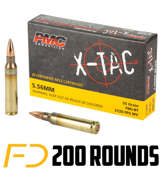 PMC X-Tac 5.56X45MM, 55gr, FMJ - 200 Rounds