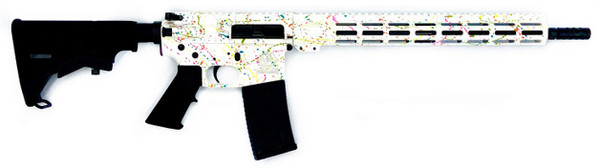 GREAT LAKES FIREARMS & AMMO AR-15 .223 WYLDE 16" 30RD SAVED SPLATTER WHITE