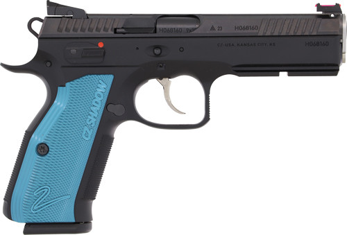 Cz Custom Shadow 2 Accu 9mm 4.89" 17-shot Black Polymer Blue Grips