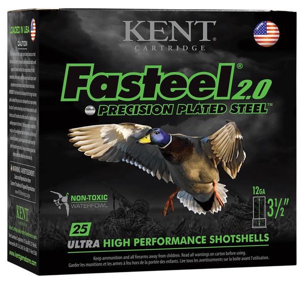 Kent Cartridge Fast Steel Precision Plated 12 GA, 3in. 1-1/4oz. BB Shot - 25 Rounds [MPN: K123FSP36BBX2]