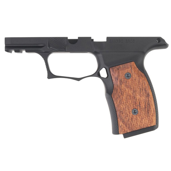 Sharps Bros Enhanced Grip Module Sig P365X, P365XL Aluminum Black with Brazilian Cherry Grips