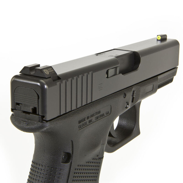 Night Fision Perfect Dot Tritium NS Set Glock 42/43 Green Front/U-Notch Blank Rear Metal Body Black Nitride Finish