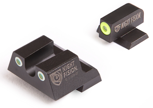 Night Fision Perfect Dot Tritium NS Set Canik TP9SF Elite/TP9SF/TP9SA Green Front/Green Rear U-Notch Metal Body Black Nitride Finish