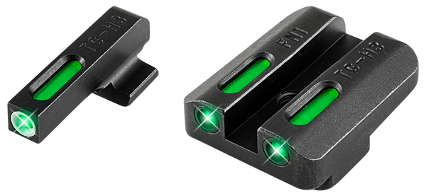 TruGlo TFX Standard Height FNP/FNX 45 Series Front/Rear Day/Night Sight Set Green Tritium 3-Dot Configuration Front White Focus Lock Ring Square Cut Rear Notch Steel Black