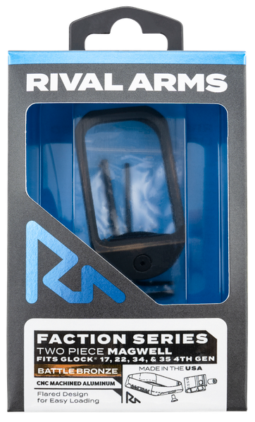RIVAL ARMS GLOCK 22 GEN4 ALUMINUM 2-PIECE MAGWELL, BATTLE BRONZE/BLACK - RARA71G111B