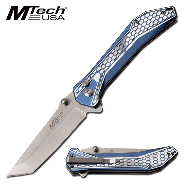 MTech USA Folder 3.25 in Blade Gray Aluminum Handle