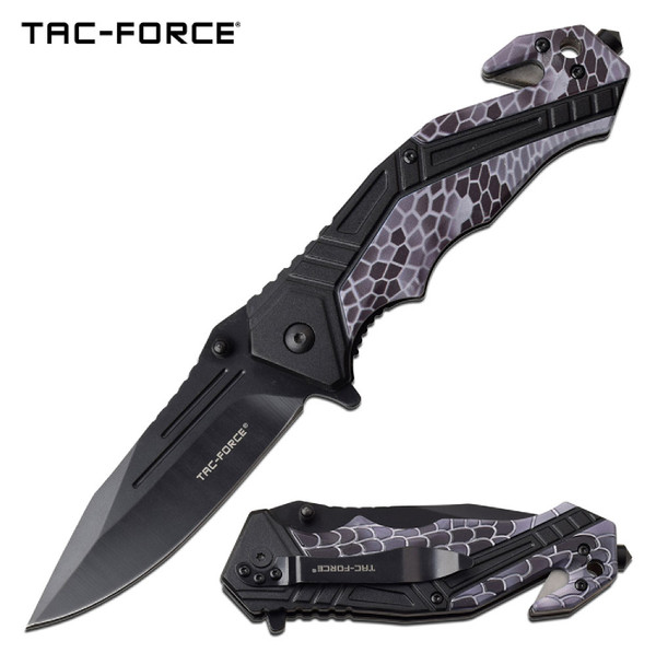 Tac-Force Assisted 3.5 in Blade Blue Camo Aluminum Handle