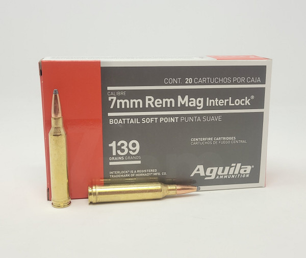 Aguila Interlock 7MM REM MAG, 139gr, BSP [MPN: 8108AG] - 20 rounds