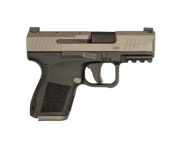 Canik MC9 Exclusive Finish 9mm Luger 3.18" Black Tenifer Cerakote Optic Ready/Serrated Steel Slide, 15+1/12+1, Tungsten Cerakote Polymer Frame w/Picatinny Rail