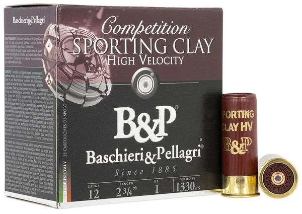 B&P Sporting Clay High Velocity 12 GA, 2-3/4in. 1oz. #8 Shot - 25 rounds