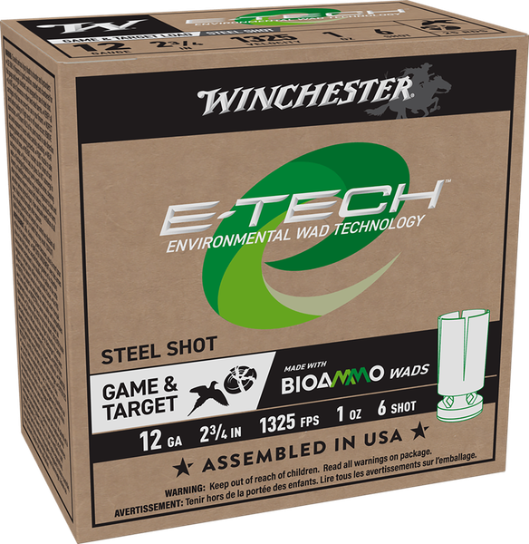 Winchester E-Tech 12 GA, 2-3/4in. 1oz. #6 Shot [MPN: WCL12S6] - 25 rounds