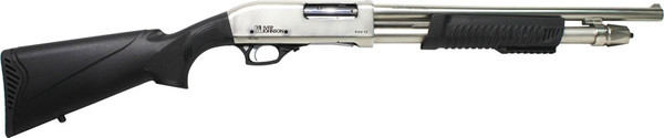 Iver Johnson Pump 12ga. 3" - 18" Cylinder Satin Nickel Syn