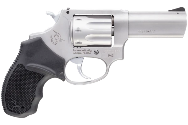 Taurus 2-942039 942 22 LR 8rd 3" Matte Stainless Steel Black Polymer Grip