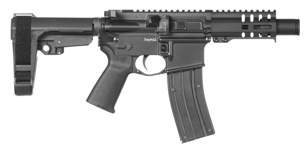 CMMG 22A5B62GB Banshee 300 MK4 22 LR 4.50" 25+1 Graphite Black Cerakote Black Magpul MOE Grip CMMG 6 Position RipBrace