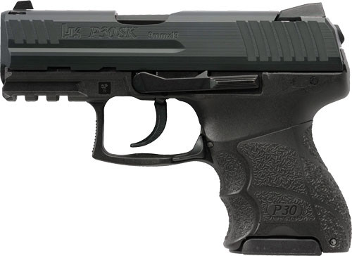 HK, P30SK, Semi-automatic, DAO, 9MM, 3.27" Barrel, Polymer Frame, Black Frame, 2 Magazines, 1-13Rd & 1-10Rd