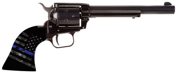 Heritage Mfg RR22B6TBL Rough Rider Thin Blue Line 22 LR 6rd 6.50" Black Steel Thin Blue Line Cocobolo American Flag Grip