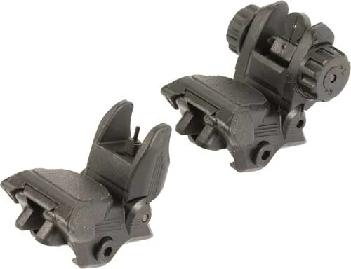Je Flipup Front And Rear  Polymer Sight Set Black