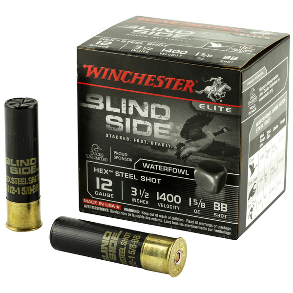 Winchester Blind Side 12 GA 31/2in. 15/8oz. BB Hex Shot  25 Rounds [MPN: SBS12LBB]