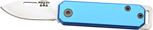 Bear & Son Slip Joint Folder  1.5" Blue/ss Alumimun Handle