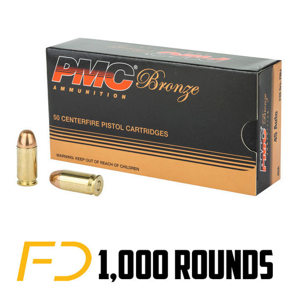 PMC Bronze .45 ACP, 230gr, FMJ - 1000 Rounds