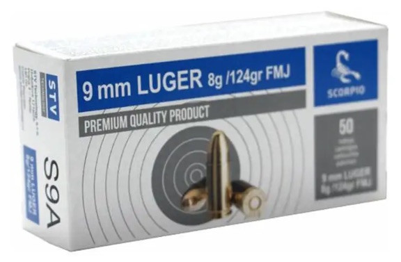 STV 9MM, 124gr, FMJ - 50 Rounds [MPN: S9MM124F]