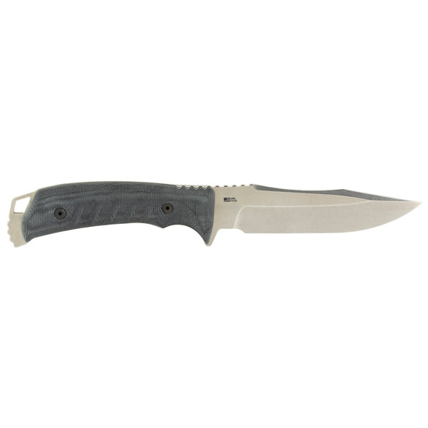 S.O.G SOGUF1001BX Pillar 5" Fixed Clip Point Plain Stonewashed S35VN SS Blade Black Canvas Micarta Handle Includes Sheath