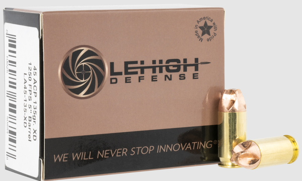 Lehigh Defense LA45135XD Xtreme 45 ACP 135 gr XD FMT 20 Per Box/ 10 Case