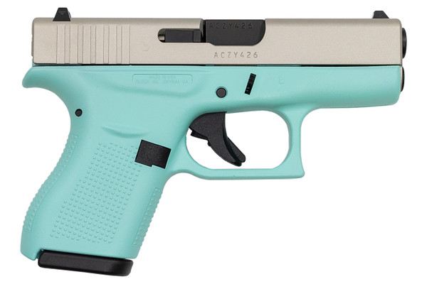 GLOCK G42 Gen 3 .380 ACP, 3.25in. Barrel, 6rd, US - Robins Egg Blue, Satin Alum Slide [MPN: UI4250201RESA]