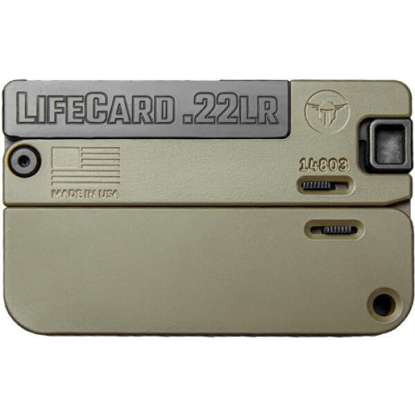 LifeCard .22 LR Single Action Pistol Polymer Handle Noveske Bazooka Green