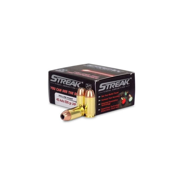 Ammo Inc Streak Visual .45 ACP, 230gr, JHP [MPN: 45230JHPSTRKRED] - 20 rounds