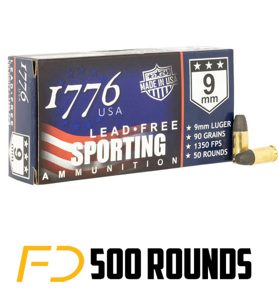 1776 USA 9MM, 90gr, LFP - 500 rounds