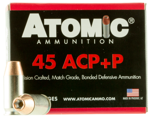 Atomic Ammunition .45 ACP +P, 185gr, HP - 20 rounds