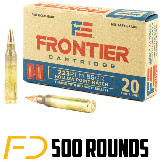 Frontier .223 Remington, 55gr, FMJ - 500 rnds - Free Shipping