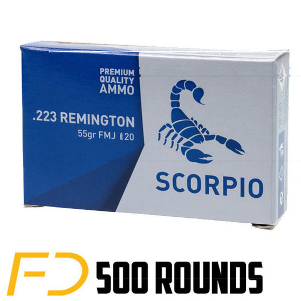 STV Technology Scorpio Ammo .223 REM, 55gr, FMJ - 500 rounds [MPN: S223055F]
