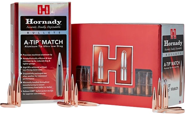 Hornady  Horn 26382 Bull .264 153 Atip Match 500/6
