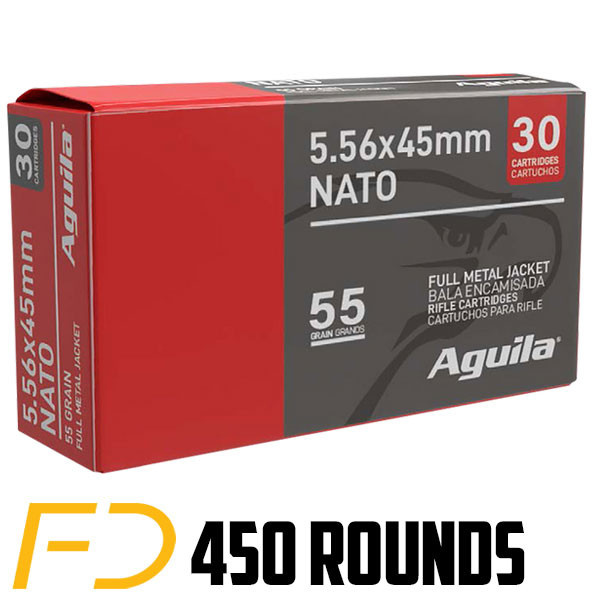 Aguila 5.56x45, 55gr, FMJ [MPN: 1E556155] - 450 rounds