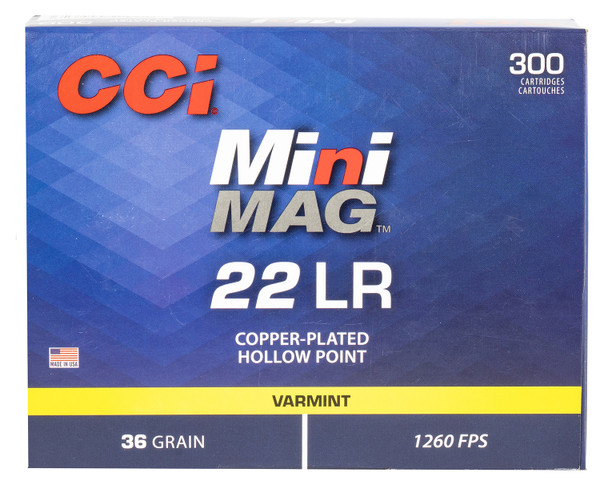 CCI MiniMag .22 LR, 36gr, JHP - 300 Rounds