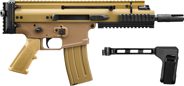 FN SCAR 15P 5.56x45mm, 7.50" Barrel, SB Tactical Brace, 10 rnd - FDE [MPN:38101885]