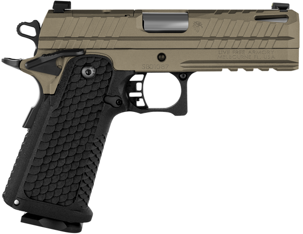 Live Free Armory Apollo 11 9mm, 4.15" Barrel, 17 rnd - Flat Dark Earth [MPN:LFAPF712086]