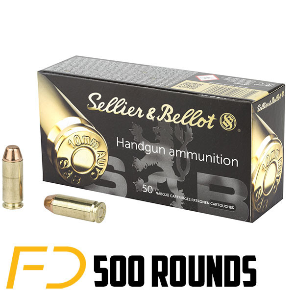 Sellier & Bellot 10MM ACP, 180gr, FMJ - 500 Rounds [MPN: SB10A]