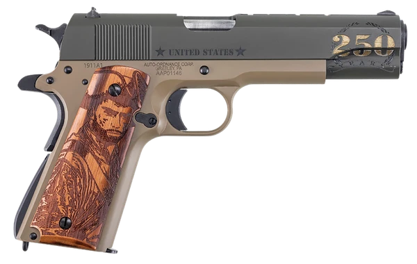 AUTO ORDNANCE 1911A1 Army 250th Special Edition .45 ACP, 5" Barrel, 7 rnd - OD Green/Coyote [MPN:1911BKOC15]