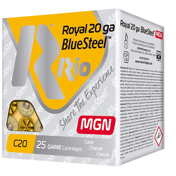 RIO BLUESTEEL MAGNUM 20GA, 3in. 1oz. #2 Shot,  - 25 rounds [MPN: RBSM202]