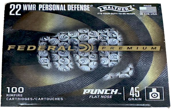 Federal Premium Punch.22 MAG, 45gr, Flat Nose [MPN: WAL 5136796] - 100 rounds