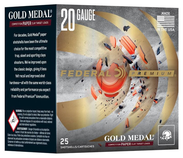 FEDERAL GOLD MEDAL 20 GA, 2 3/4in. 7/8oz. #7.5 Shot,  - 25 rounds [MPN: GMT22475]