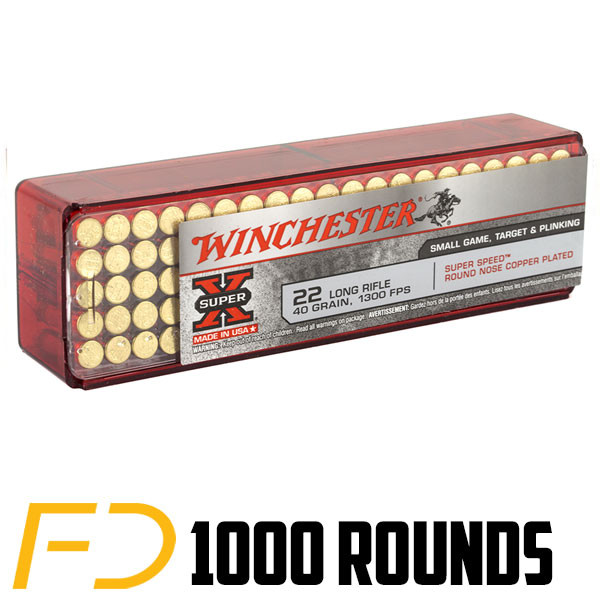 Winchester SuperX .22 LR, 40gr, CPRN - 1000 Rounds [MPN: X22LRSS1]
