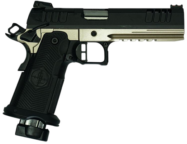 Great Lakes Firearms Synergy 1911 9mm, 5" Barrel, Optic Ready, 20 rnd - Platinum/Black [MPN:GL1911DS9FSS]