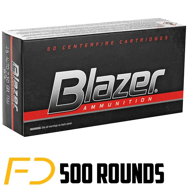 Blazer Ammunition .45 ACP, 230gr, FMJ - 500 Rounds [MPN: 3570]